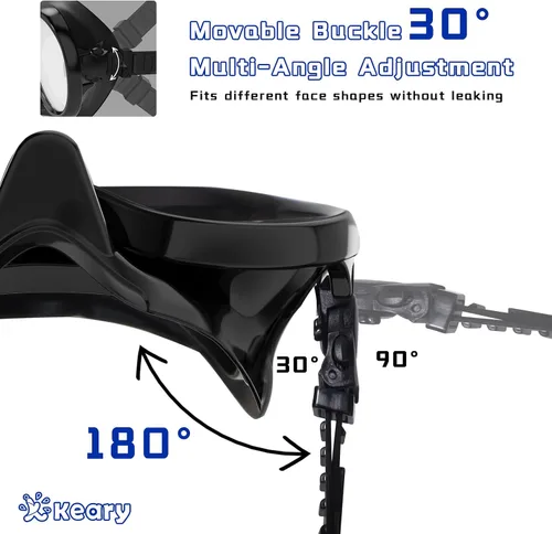 Miniatura 7 de Keary Gafas de natación para adultos con cubierta para la nariz, gafas de natación para hombres, mujeres, jóvenes, buceo, piscina, gafas de agua