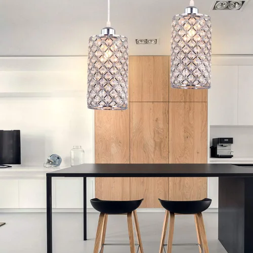 Miniatura 5 de Iluminación Moderna de Colgante de Cristal, Accesorio de Iluminación Colgante Ajustable de Techo para Cocina, Comedor, Dormitorio, Isla de Cocina