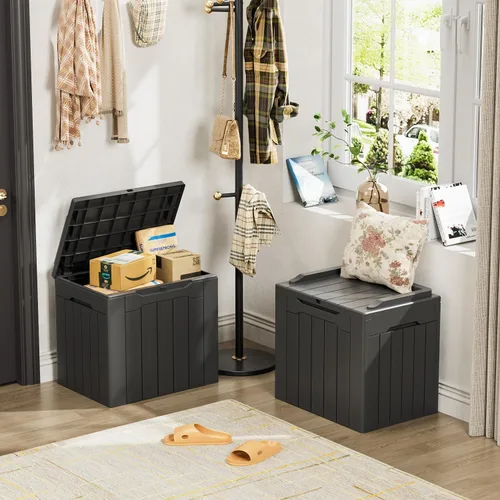 Miniatura 13 de YESHOMY Contenedores de almacenamiento de plástico de 30 galones con tapa, organizadores de cajas apilables para sala de estar, oficina, dormitorio