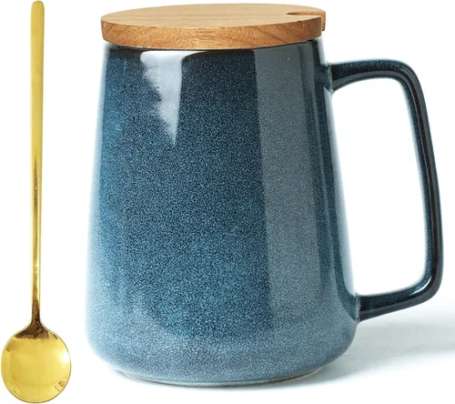 Miniatura 15 de Tazas de café grandes de cerámica, tazas de café de mango grande de 24 onzas, taza de té y café extra grande para oficina y hogar, aptas