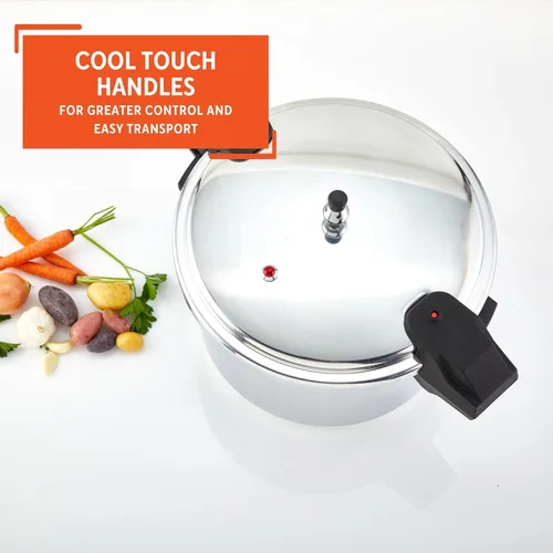 Miniatura 4 de IMUSA USA A417-80808 Olla a presión de 22 qt Jumbo para estufa con regulador y asas laterales, plateado