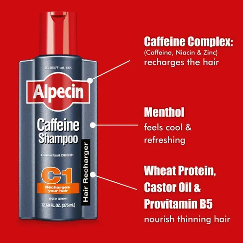 Miniatura 3 de Alpecin Champú C1 Cafeína de 8.45 onzas (paquete de 3) I Potenciador del Rendimiento del Cabello I Promueve el crecimiento natural del cabello
