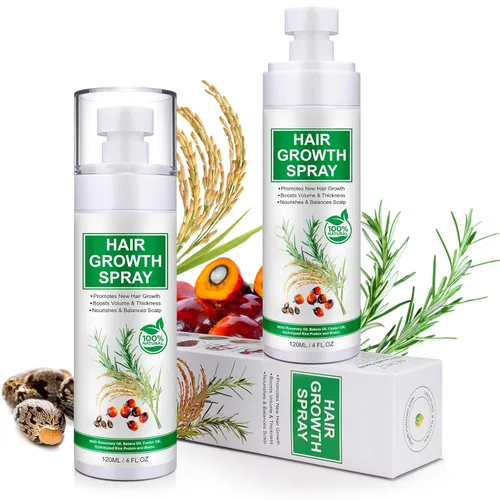 Miniatura 10 de Spray de suero para el crecimiento del cabello, spray natural para el crecimiento del cabello con biotina, batana, romero y aceite de ricino