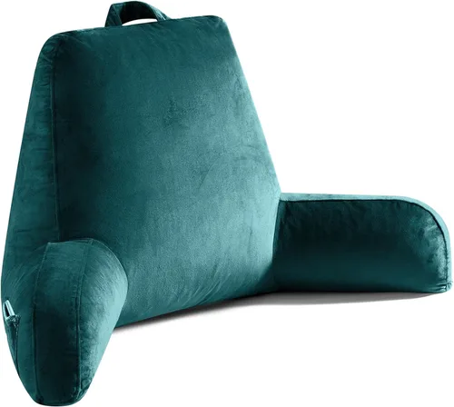 Miniatura 11 de OAISZ - Almohada de lectura para sentarse en la cama para adultos, almohada de lectura con espuma viscoelástica triturada, almohada de cama