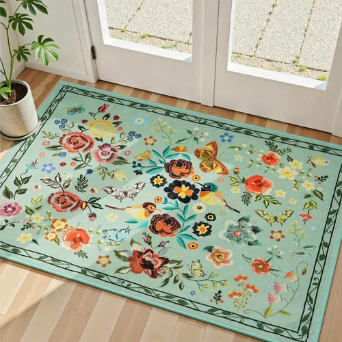Miniatura 71 de Rugflix Alfombras de área de 8 x 10 pies para sala de estar, alfombra grande lavable, resistente a las manchas, pelo bajo, alfombra oscura moderna