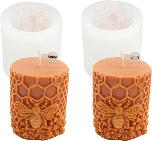 Miniatura 22 de Molde de silicona para vela de abeja en relieve, aroma de nido de abeja, jabón, yeso, herramientas de resina, colmena 3D, perfumada, manualidades