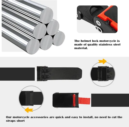 Miniatura 5 de Kit de hebilla de liberación rápida para casco de motocicleta, correa de casco de motocicleta de acero inoxidable, accesorios universales para casco