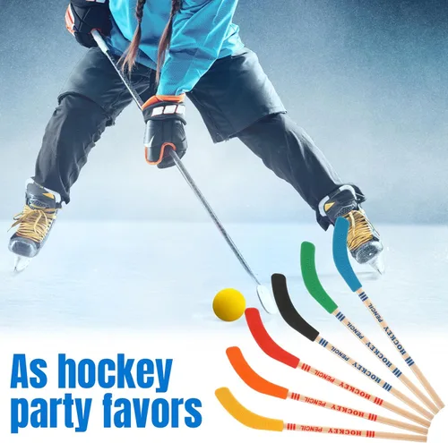 Miniatura 5 de 72 piezas de recuerdos de fiesta de hockey incluyen 24 lápices de hockey con borradores, 24 bolas, 24 bolsas, lápices, bolas de espuma, regalos
