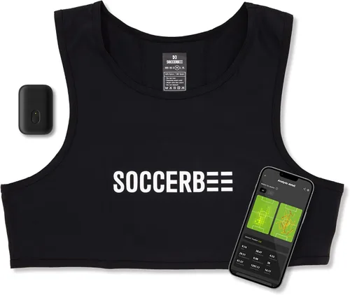 SOCCERBEE -BEE PRO 2 - Rastreador GPS deportivo y chaleco para deportes al aire libre | Prueba de 30 días incluida y requiere suscripción | Equipo