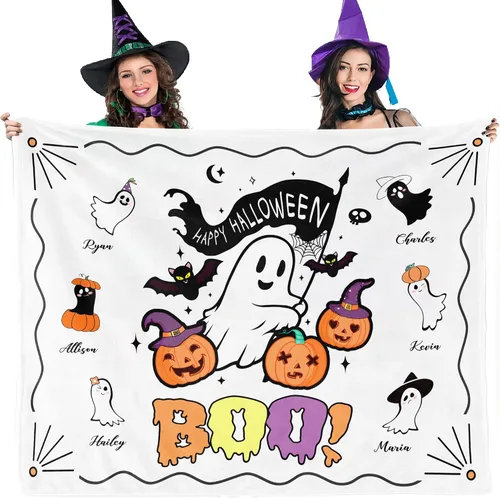 Miniatura 11 de Youltar Regalos temáticos de Halloween, manta de Halloween personalizada con nombre, regalos personalizados de Halloween para mujeres, hombres