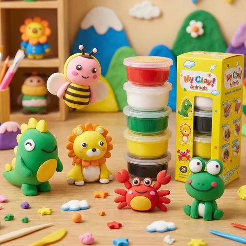 Miniatura 9 de Arcilla seca al aire para niños, 12 arcilla para modelar de Navidad, kit de arcilla mágica con herramientas y tutoriales, suave y antiadherente, Kit