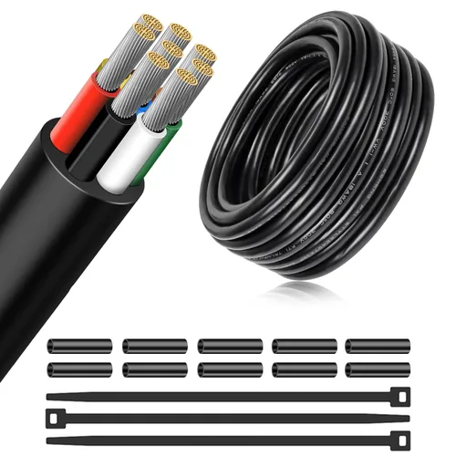 Miniatura 8 de Cable conductor de calibre 14, 4 conductores de cobre estañado 14/4 de 10 pies, cables eléctricos trenzados para altavoz, automoción, termostato