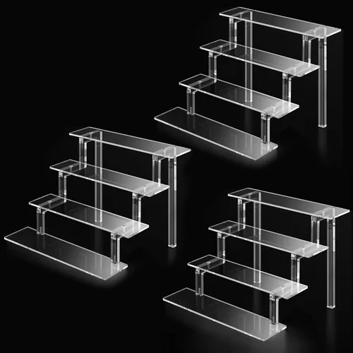 Miniatura 6 de Kcrystenia Perfume Organizer Stand, 4 Tier Display Riser Shelf Compatible with Funko POPs Amiibo Nendoroids, Clear Acrylic Risers Display Stand