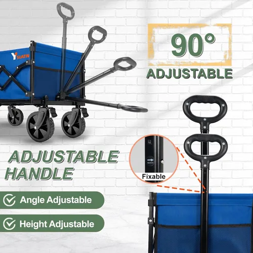 Miniatura 5 de YSIATN Carrito Plegable con Portón Trasero - 300 libras Vagón Utilitario Plegable de Servicio Pesado con Ruedas de Freno - 100L Vagones Ligeros