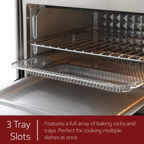 Miniatura 4 de Horno freidora de aire digital de acero inoxidable de 21.13 cuartos de galón, horno de convección multifunción con 4 elementos calefactores