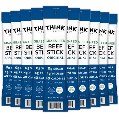 Miniatura 13 de Think Jerky Palitos de Carne de Res con Jalapeño, Sin Gluten y Sin Azúcar, Sin Nitratos, Apto para Keto y Paleo, Snack de Carne Alto en Proteínas