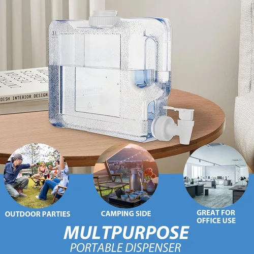 Miniatura 7 de Dispensador de agua para refrigerador, dispensador de agua de plástico para refrigerador, contenedor de agua con espita y tapa de rosca, dispensador