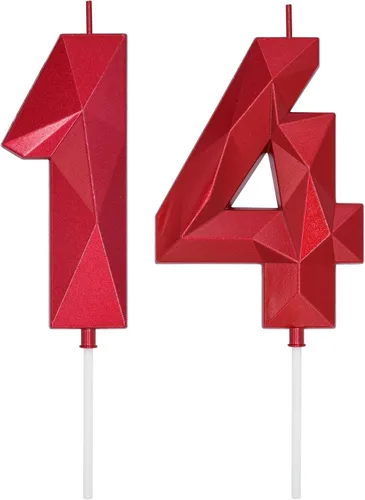 Miniatura 54 de DERVENTA Velas de cumpleaños con números grandes, 3D, color rosa, 3.7 pulgadas, decoración para tartas de fiesta, 1 pieza (número 3 rosa)