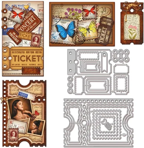 Miniatura 8 de GLOBLELAND Troqueles de corte de página de mariposa para hacer tarjetas, troqueles de corte de borde desgarrado para bricolaje, álbumes de recortes