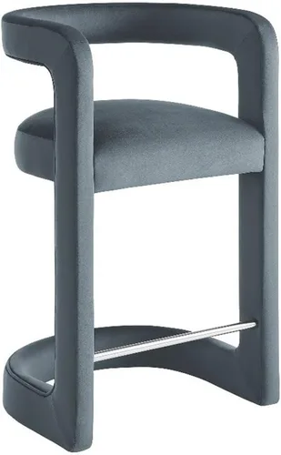 Miniatura 11 de Modway Winslow Performance - Taburete de terciopelo con reposapiés de acero inoxidable en alabastro