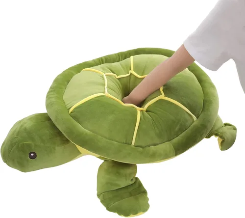 Miniatura 9 de Dalmao - Animales de peluche de tortuga marina de 28'' gigantes y suaves, gran almohada de tortuga azul oceánica de peluche, peluches de regalo