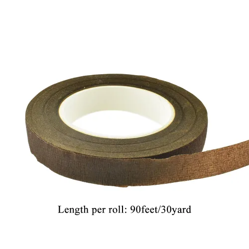 Miniatura 2 de HAHIYO Marrón 3 Rollos Cinta Floral de 0.5 Pulgadas de Ancho - 270 Pies/90 Yardas Total de Papel Impermeable Cinta para Envolver Tallos de Florista