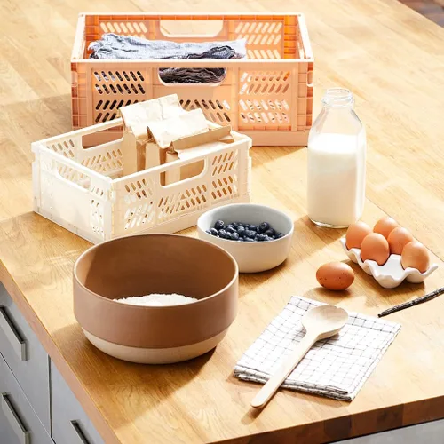 Miniatura 7 de 3 Sprouts Caja plegable de plástico reciclado, caja de almacenamiento plegable apilable para organización para adultos y niños, caja de plástico