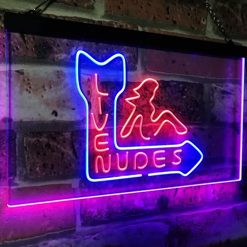 Miniatura 2 de ADVPRO Live Nude Girls Bar Beer Pub Club Décor Letrero de neón LED de doble color, azul y rojo, 12 x 8.5 pulgadas st6s32-i2042-br