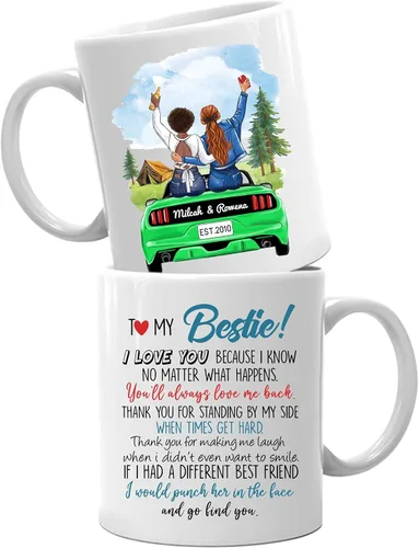Miniatura 11 de Taza de café con texto en inglés "Best Friends Are The Sisters We Choose Ourselves We Choose Ourselves para mujeres, mejores amigas, taza de café