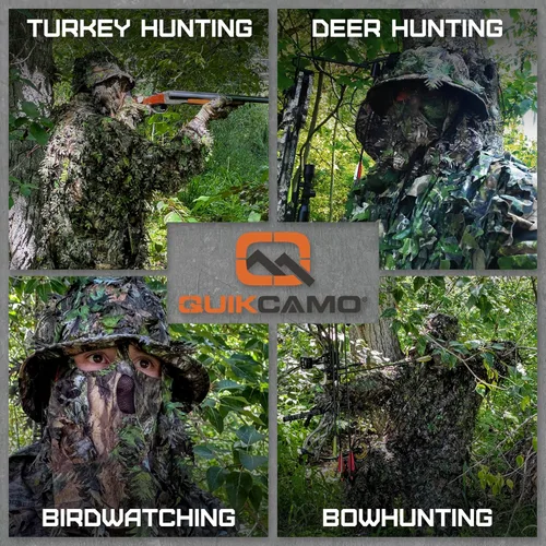 Miniatura 3 de QuikCamo Realtree & Mossy Oak 3D Leafy Camo - Sombrero de cubo para hombres, ciervos, patos y pavos (totalmente ajustable OSFM)