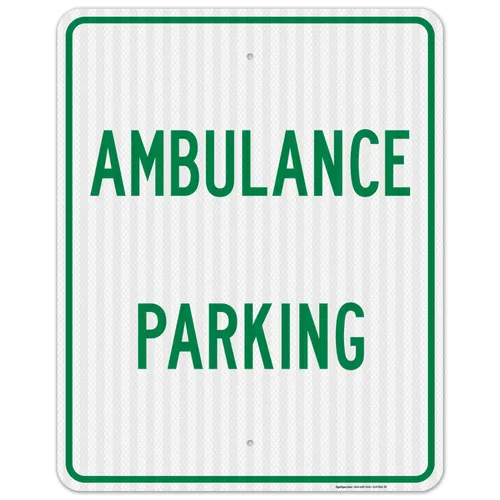 Miniatura 12 de Señal de estacionamiento de ambulancia, 10 x 14 pulgadas, aluminio 040 libre de óxido, resistente a la decoloración, fabricado en Estados Unidos