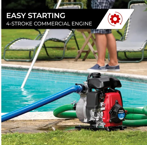 Miniatura 5 de Honda WX15 Bomba de agua de uso general de 1.5 pulgadas a gas para drenaje de piscinas, jardines, barcos y más, capacidad de 74 galones por minuto