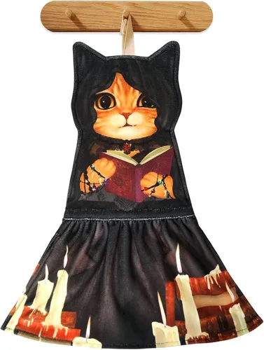 Miniatura 28 de PAT JUUMG - Toallas graciosas de mano con forma de gato para decoración de baño y cocina, toallas decorativas colgantes para la cara, súper