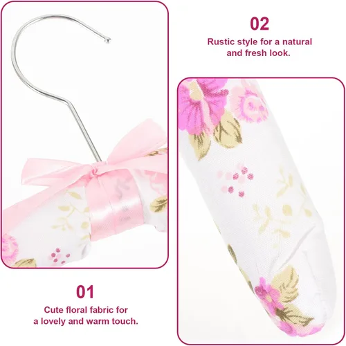 Miniatura 8 de VILLCASE 5 perchas acolchadas antideslizantes con funda de esponja suave para suéteres, vestidos y trajes, diseño sin rastros para la organización