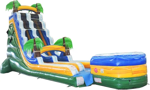 Miniatura 20 de TentandTable Tobogán acuático inflable para niños y adultos, diversión acuática gigante de grado comercial, incluye soplador de aire eléctrico, 35