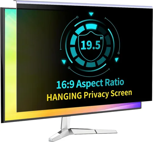 Miniatura 10 de Paquete de 2 filtros de pantalla de privacidad de computadora de 24 pulgadas para monitor 16:9, anti-luz azul, anti-UV, bloqueo de luz azul