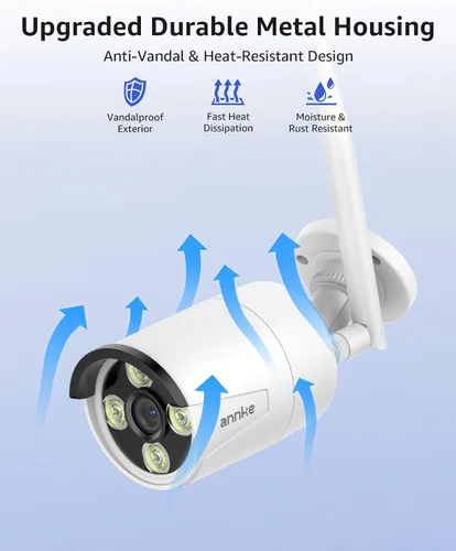 Miniatura 6 de Sistema de cámara inalámbrica ANNKE, NVR de seguridad de 4K ampliable de 16 canales, 8 piezas de cámaras exteriores de 3MP, audio de 2 vías, WiFi