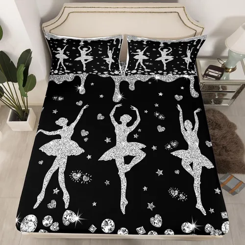 Miniatura 12 de Erosebridal Sábana bajera ajustable de gimnasia con bolsillo profundo para niñas y niños, tamaño individual, juego de ropa de cama deportiva