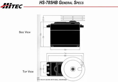 Miniatura 5 de Hitec RCD 33785S HS-785HB Servo de cabrestante de 3.5 vueltas 28.7 libras