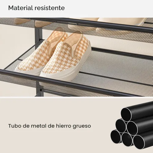 Miniatura 6 de Nunsino Zapatero, organizador de zapatos de metal grande, capacidad máxima para 50 pares, estante de almacenamiento de zapatos de 8 niveles