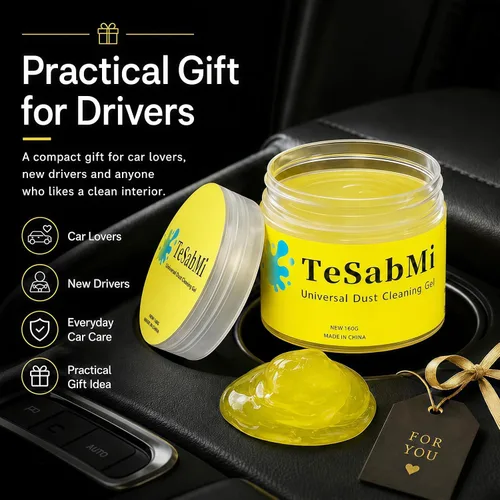 Miniatura 8 de TeSabMi Gel de limpieza de coche 5.64 oz – Limo de polvo reutilizable para rejillas de ventilación de coche, teclado/consola, masilla limpiadora