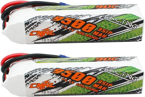 CNHL Batería lipo 9500mAh 3S 90C 11.1v lipo batería suave caso con enchufe EC5 para RC coche, camión, tanque RC barco (2 paquetes)