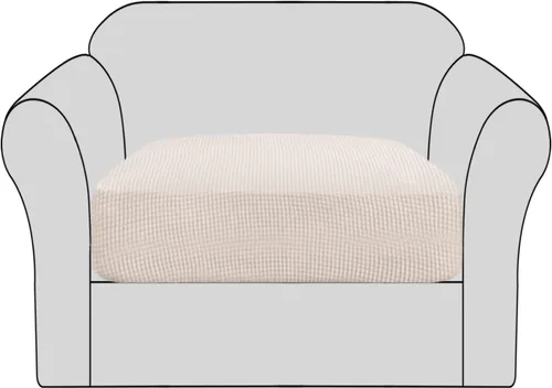 Miniatura 18 de H.VERSAILTEX - Fundas elásticas para cojín de sofá individual, fundas de asiento para silla de sofá, protector de cojín con tejido jacquard de sarga