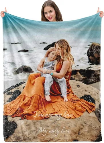 Manta personalizada con imagen, mantas personalizadas para adultos y niños, manta de fotos personalizable, mantas personalizadas como regalo para