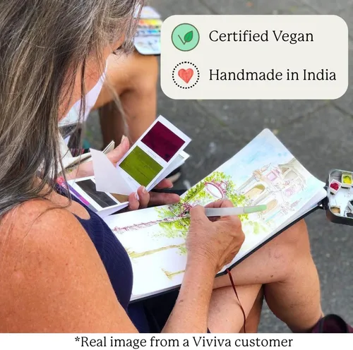 Miniatura 4 de Viviva Hojas de acuarela, 10 colores metálicos, juego de pintura de acuarela de viaje para adultos, principiantes, artistas, aficionados, kit