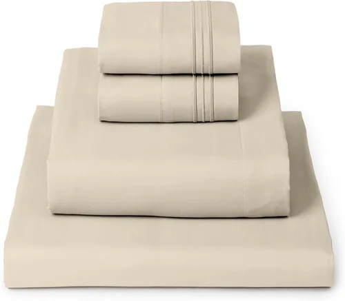 Miniatura 46 de Mellanni Juego de Sábanas Split King - Colección Icónica de 7 Piezas para Ropa de Cama, (Incluye 4 Fundas de Almohada), Bolsillo Profundo de 16 1394