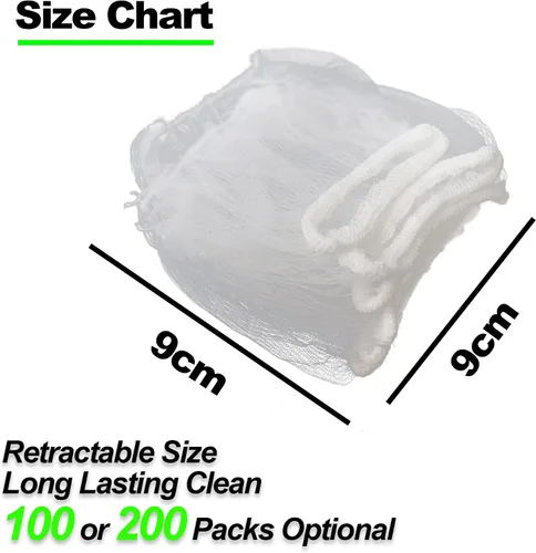 Miniatura 6 de Bolsas de malla desechables para colador de fregadero, 100 bolsas de malla de filtro de fregadero de alta elasticidad para recoger residuos