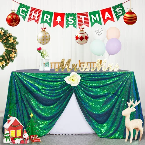 Miniatura 51 de ShiDianYi Mantel de lentejuelas color azul bebé, de 50 x 72 pulgadas, mantel rectangular de lentejuelas para decoración de boda - 200111E