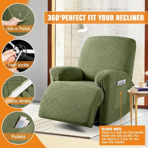 Miniatura 5 de VANSOFY Funda para silla reclinable, 3 piezas elásticas para silla reclinable, funda suave para silla reclinable, protector de muebles para perros