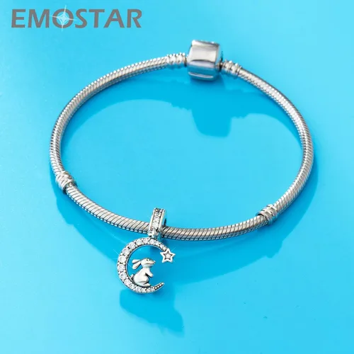 Miniatura 2 de Animal Theme Charms, MomChild of Owl Bear Dog, Rabbit Flamingo Elephant Panda Cat Parrot Crocodile Unicorn Charms in 925 Sterling Silver, Fit